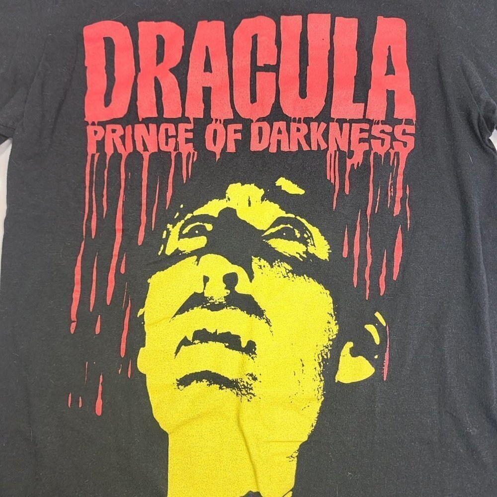 Dracula Prince Of Darkness Hammer House of Horror Movie Black Tee, Men's Small - Picture 1 of 7